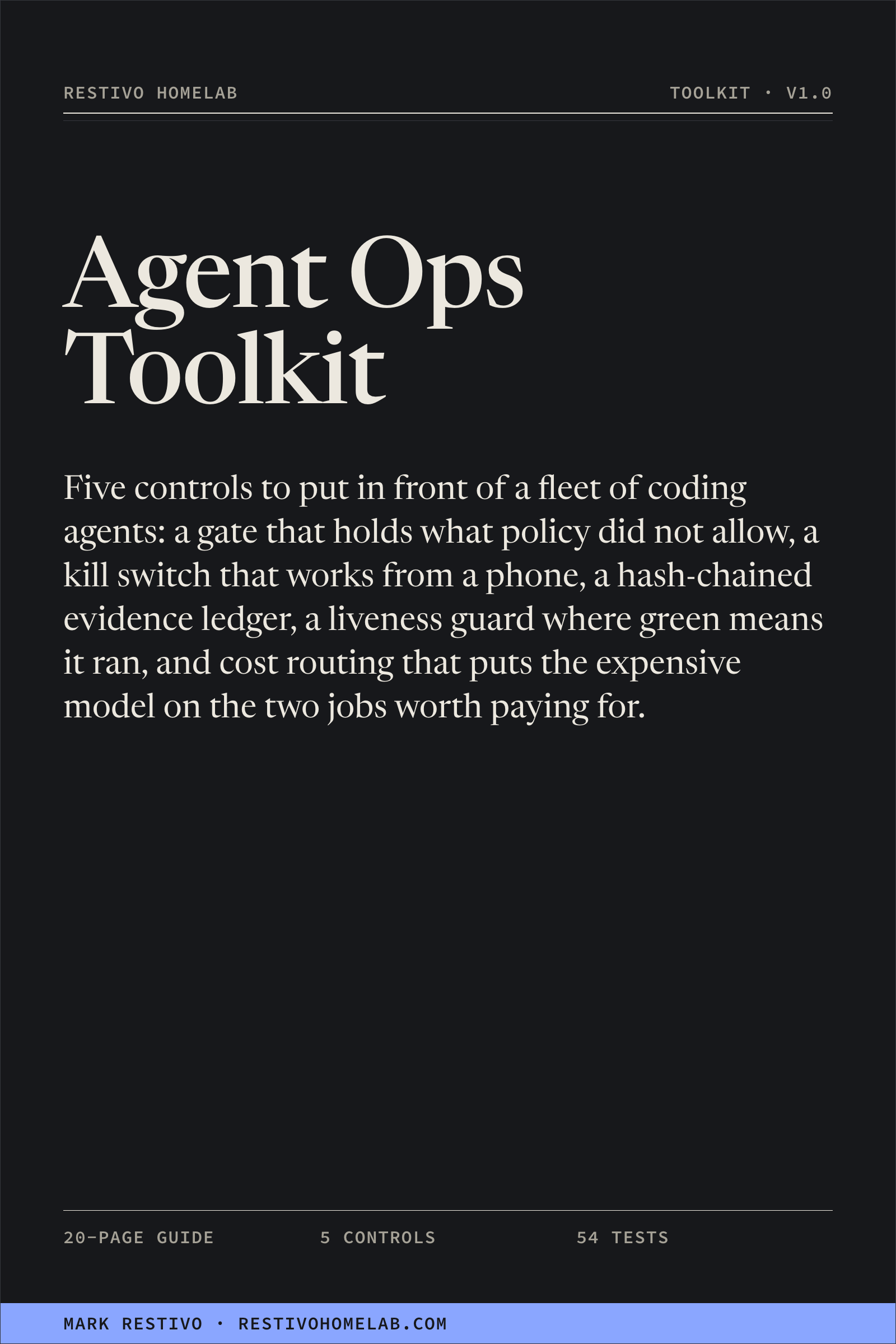 Cover of the Agent Ops Toolkit